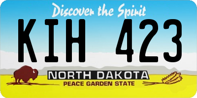 ND license plate KIH423