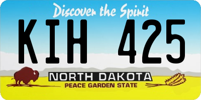 ND license plate KIH425