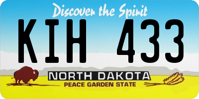 ND license plate KIH433