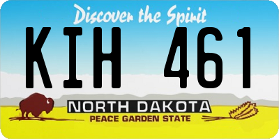 ND license plate KIH461