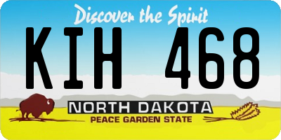 ND license plate KIH468