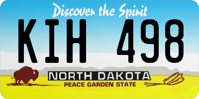 ND license plate KIH498