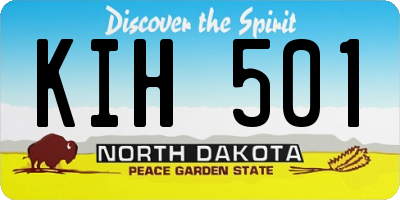 ND license plate KIH501
