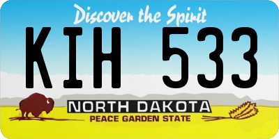 ND license plate KIH533