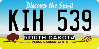 ND license plate KIH539