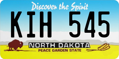 ND license plate KIH545