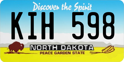 ND license plate KIH598
