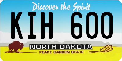 ND license plate KIH600