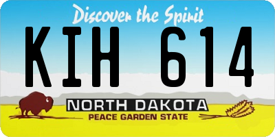 ND license plate KIH614