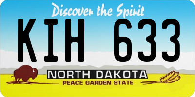 ND license plate KIH633