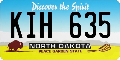 ND license plate KIH635