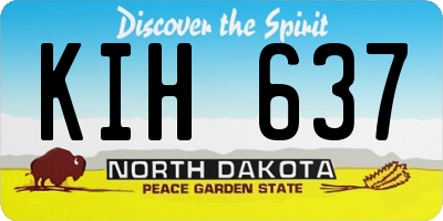 ND license plate KIH637