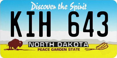 ND license plate KIH643