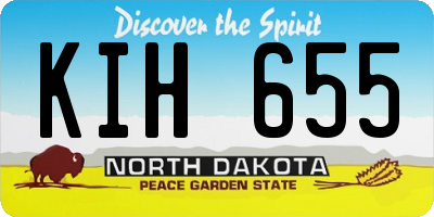 ND license plate KIH655