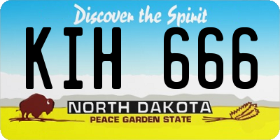 ND license plate KIH666