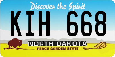 ND license plate KIH668