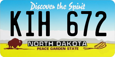 ND license plate KIH672