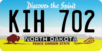 ND license plate KIH702