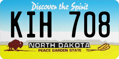 ND license plate KIH708