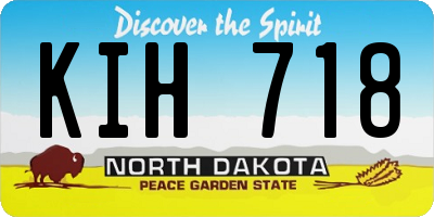ND license plate KIH718