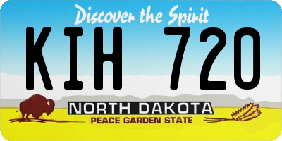 ND license plate KIH720