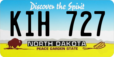 ND license plate KIH727