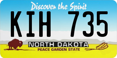 ND license plate KIH735