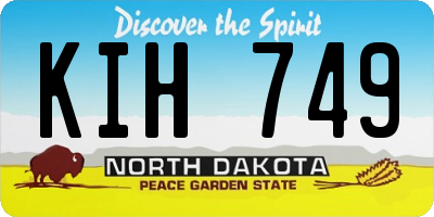 ND license plate KIH749