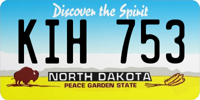 ND license plate KIH753