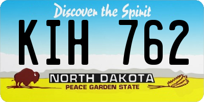 ND license plate KIH762