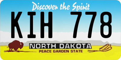 ND license plate KIH778