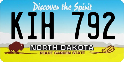 ND license plate KIH792