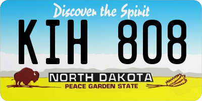 ND license plate KIH808