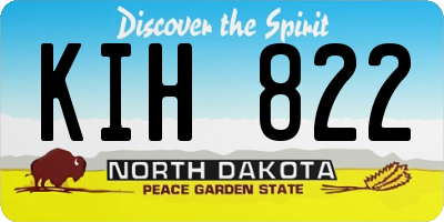 ND license plate KIH822