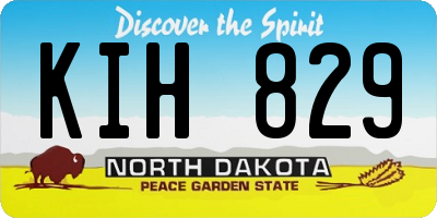ND license plate KIH829