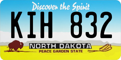 ND license plate KIH832