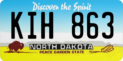ND license plate KIH863