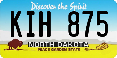 ND license plate KIH875