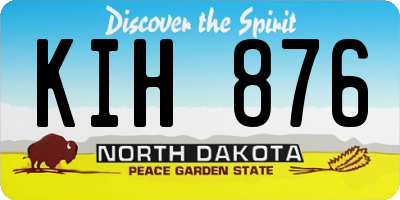 ND license plate KIH876