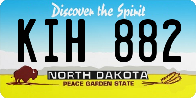 ND license plate KIH882