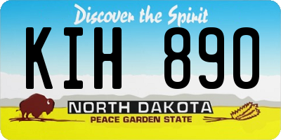 ND license plate KIH890