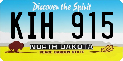 ND license plate KIH915