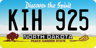 ND license plate KIH925