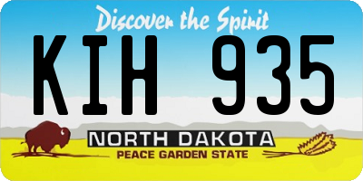 ND license plate KIH935