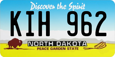 ND license plate KIH962