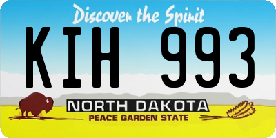 ND license plate KIH993