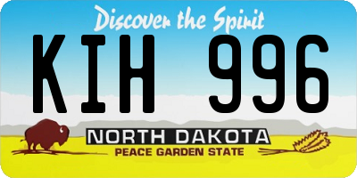 ND license plate KIH996