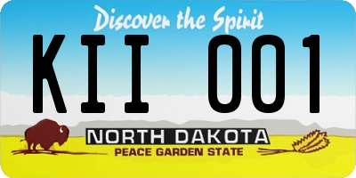 ND license plate KII001