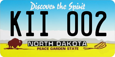 ND license plate KII002