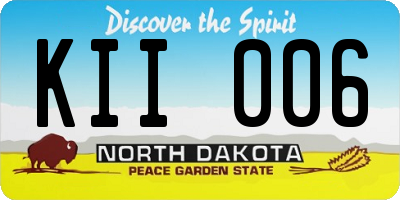 ND license plate KII006
